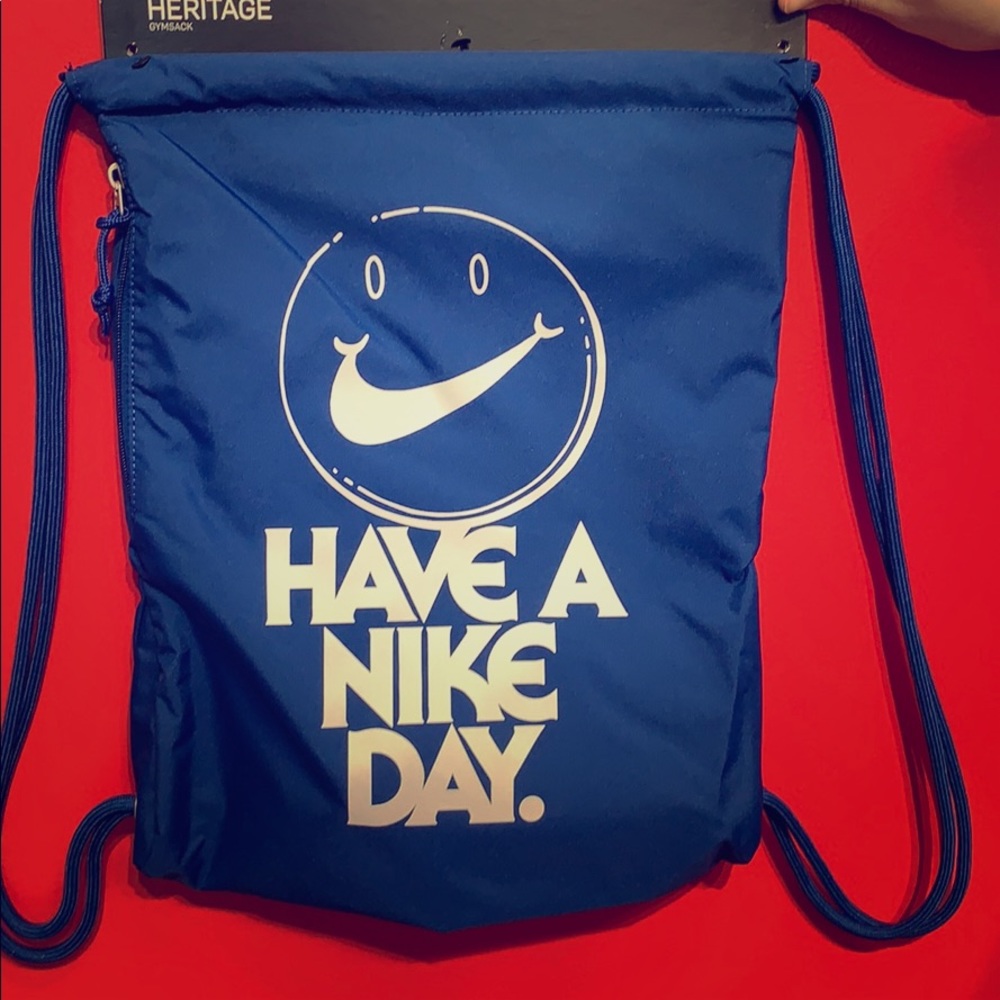 ‼️SOLD‼️Blue nike heritage draw string bag